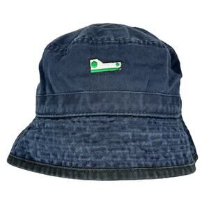 Bucket Hat Alternative Apparel Navy Blue Cotton Embroidered Boat Resort Vacation